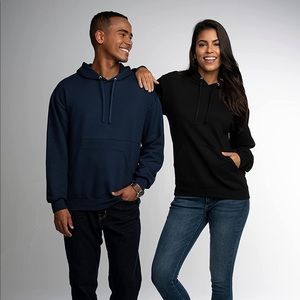 Fruit of the Loom Eversoft Fleece Hoodie in Black